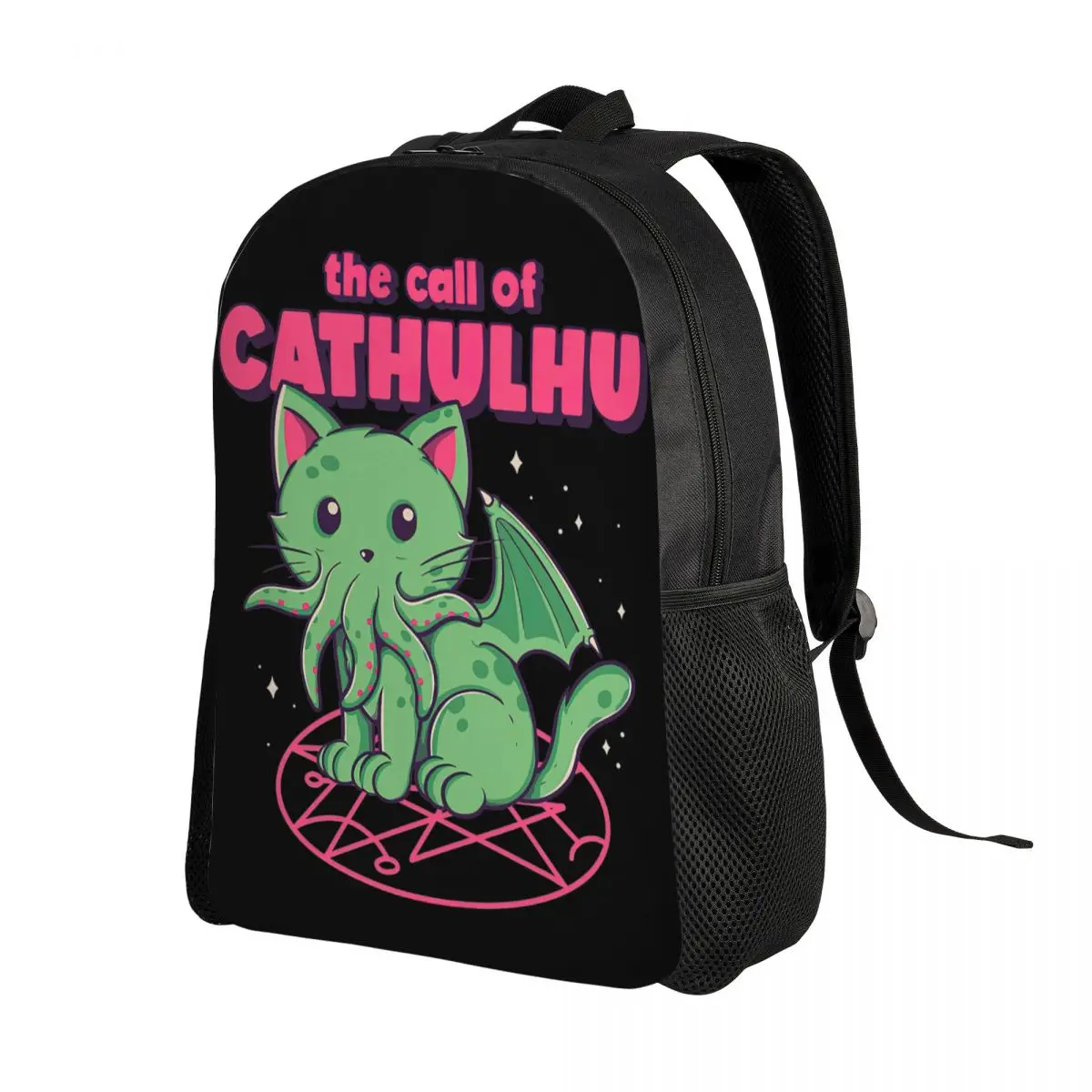 Sacs à dos personnalisés The Call Of Cthulhu pour hommes et femmes, sac à livres à la mode pour l'école, Lovecraft Monster Cat