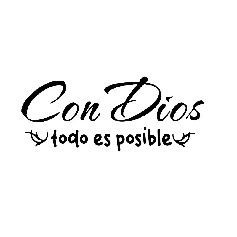 “With God, Everything Is Possible” Car Sticker Window Decal Coffee Shop Sticker Wall Inspirational Sticker Also Suitable for Mot