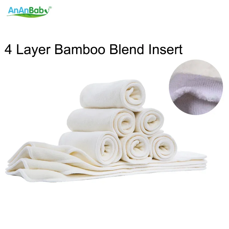 10 Pcs High Quality Baby Diaper Insert 4 Layers New Super Absorbent Bamboo Cloth Diaper Inserts Diaper Liners