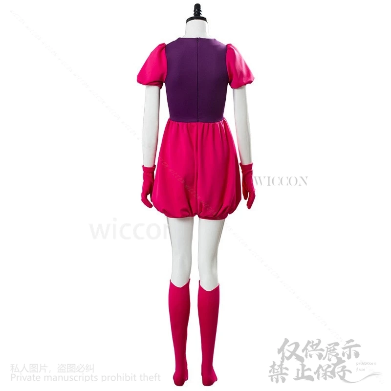 Spinel Gem Anime Steveen Universe Cosplay Kostuum Rode Jurk Jumpsuit Vrouwen Meisjes Pruik Set Met Handschoenen Sokken Halloween Aangepast