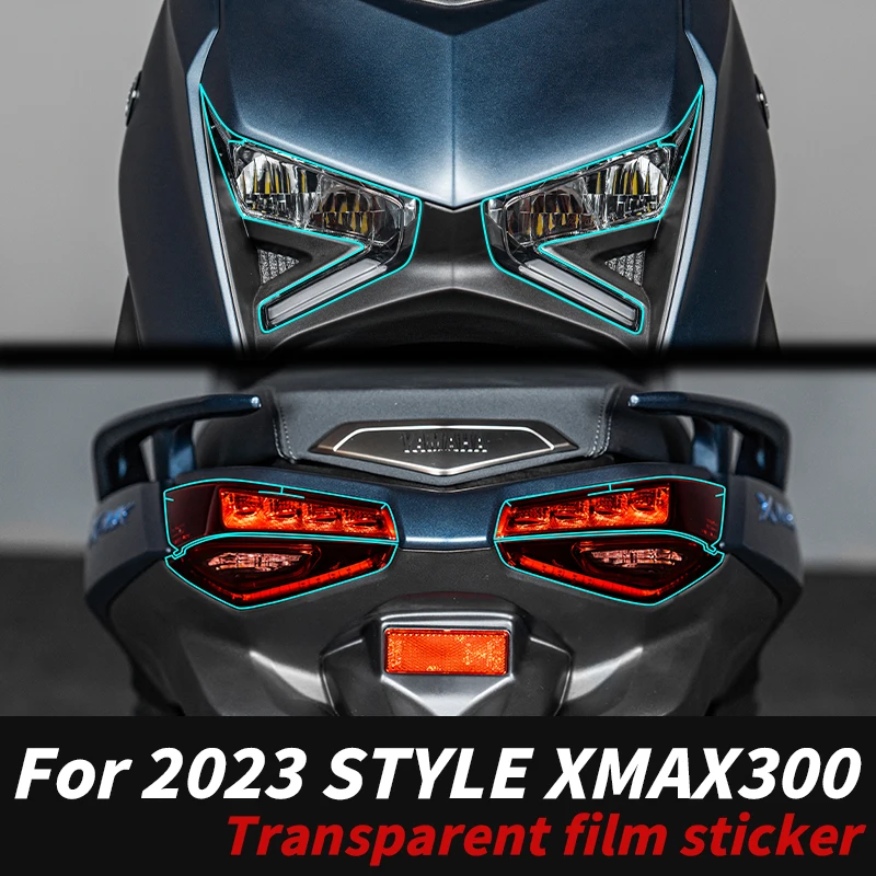 For YAMAHA XMAX300 2023 Motorcycle Transparent TPU Headlight Taillight Protection Film High Clarity Shield Accessories