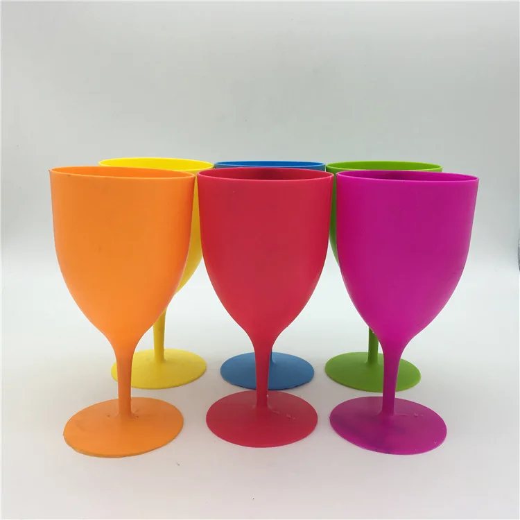 Large Multicolor Wine Champagne 350ml PE Juice Cup Drop-resistant Plastic Goblet for Baby Shower Birthday Party Decorations Kids