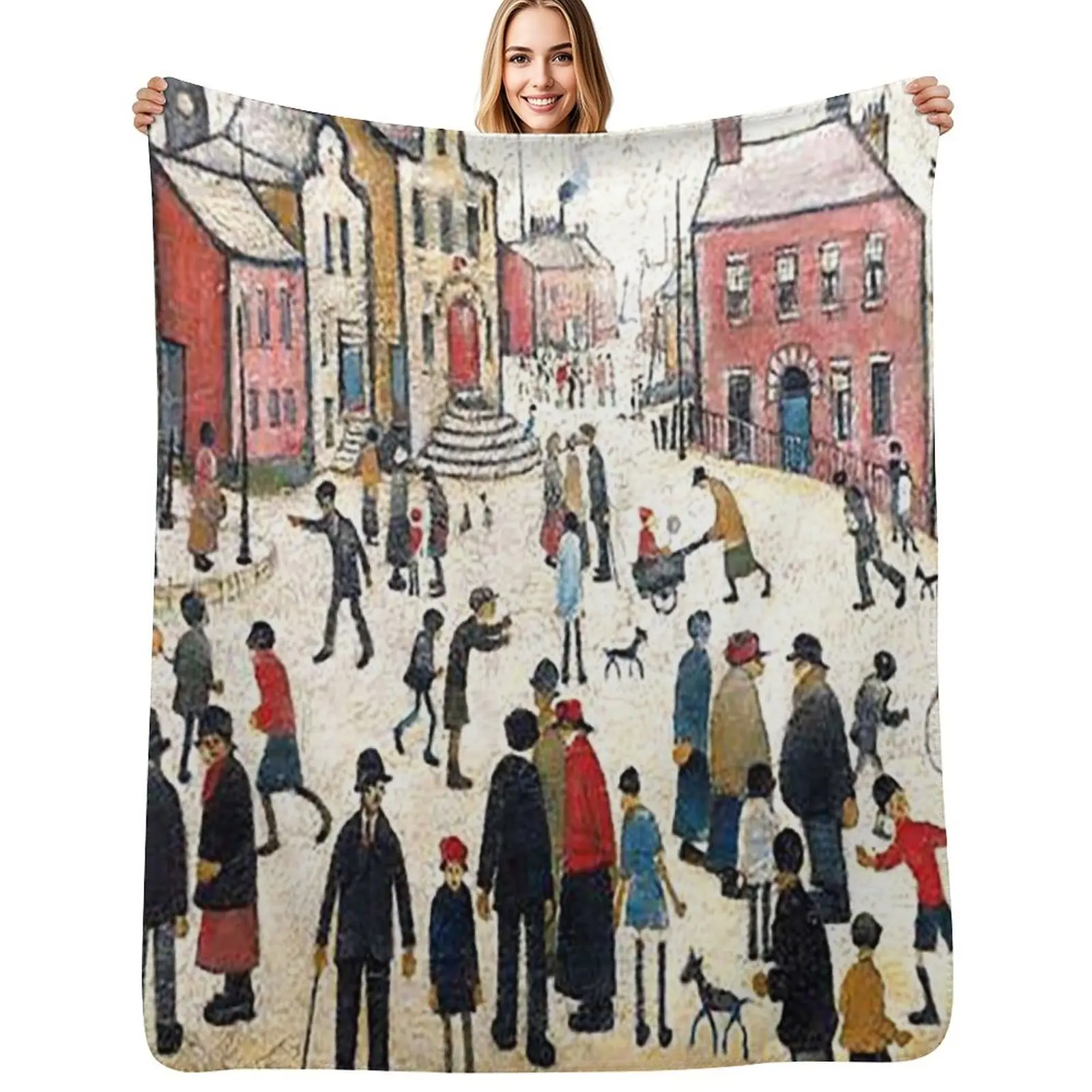 

l s lowry 1887 1976 C N 10 Throw Blanket Shaggy Furry Soft Blanket for Bedroom Living Room