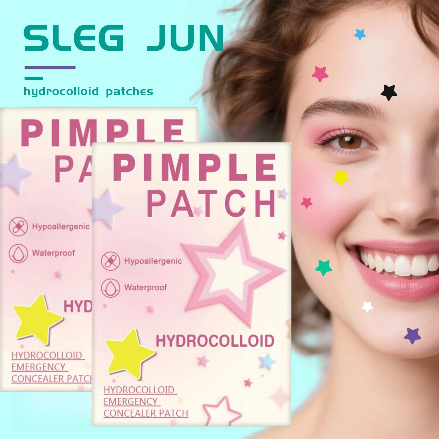 40PCS pieces of multi-color star acne patches, facial acne patches, concealer acne patches, and pimples patches, ultra-thin.