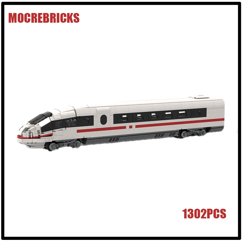 City High-speed Railway DB BR 406 MOC Building Blocks Passenger Express Train Assembly Model DIY Bricks Toy Children\'s Gift