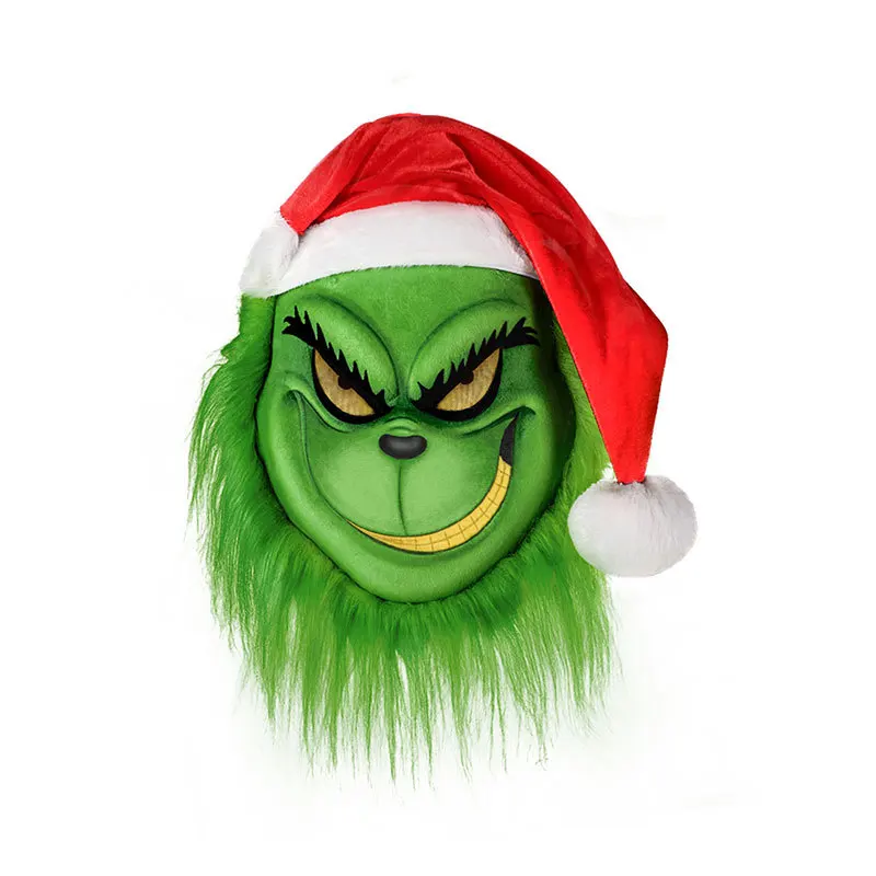 

New Christmas Mask Set Halloween COSPLAY Party Props Thief Red Hat Green Mask Green Gloves