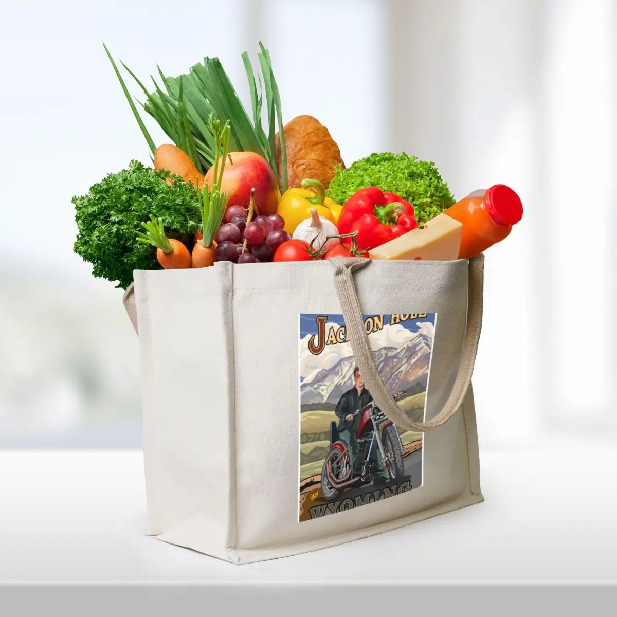 Tim Heidecker Biking in Jackson Hole Tote Bag Handbags shopping bag Custom bag
