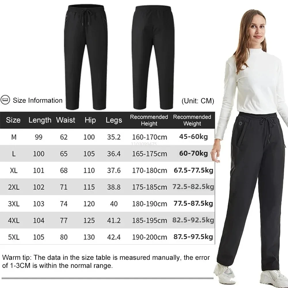 กางเกงกันหนาวแบบให้ความร้อนสำหรับผู้ชายและผู้หญิง 8 จุด กางเกงอุ่นไฟฟ้าอัจฉริยะ กางเกงเดินป่ากันหนาว เสื้อแจ็คเก็ตเดินป่ากันหนาว