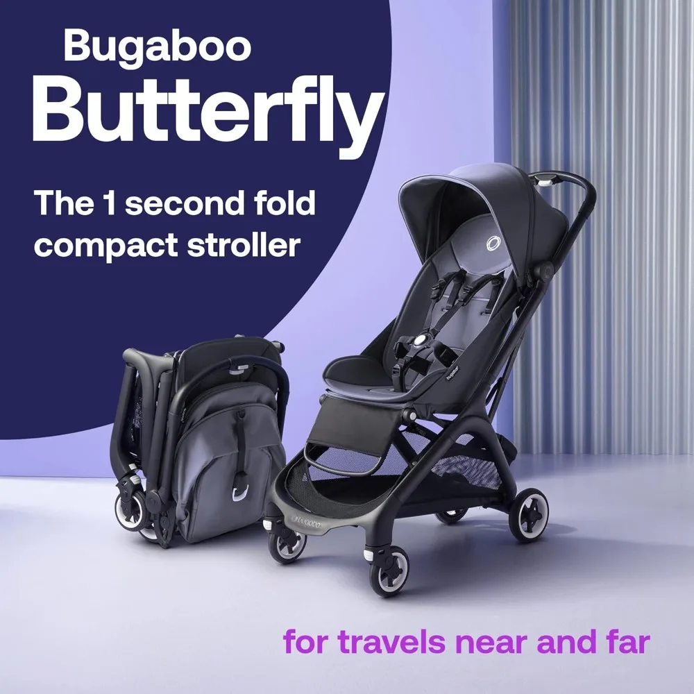 1 Second Fold Ultra-Compact Stroller - Lightweight & Compact - Great for Travel - Stormy Blue