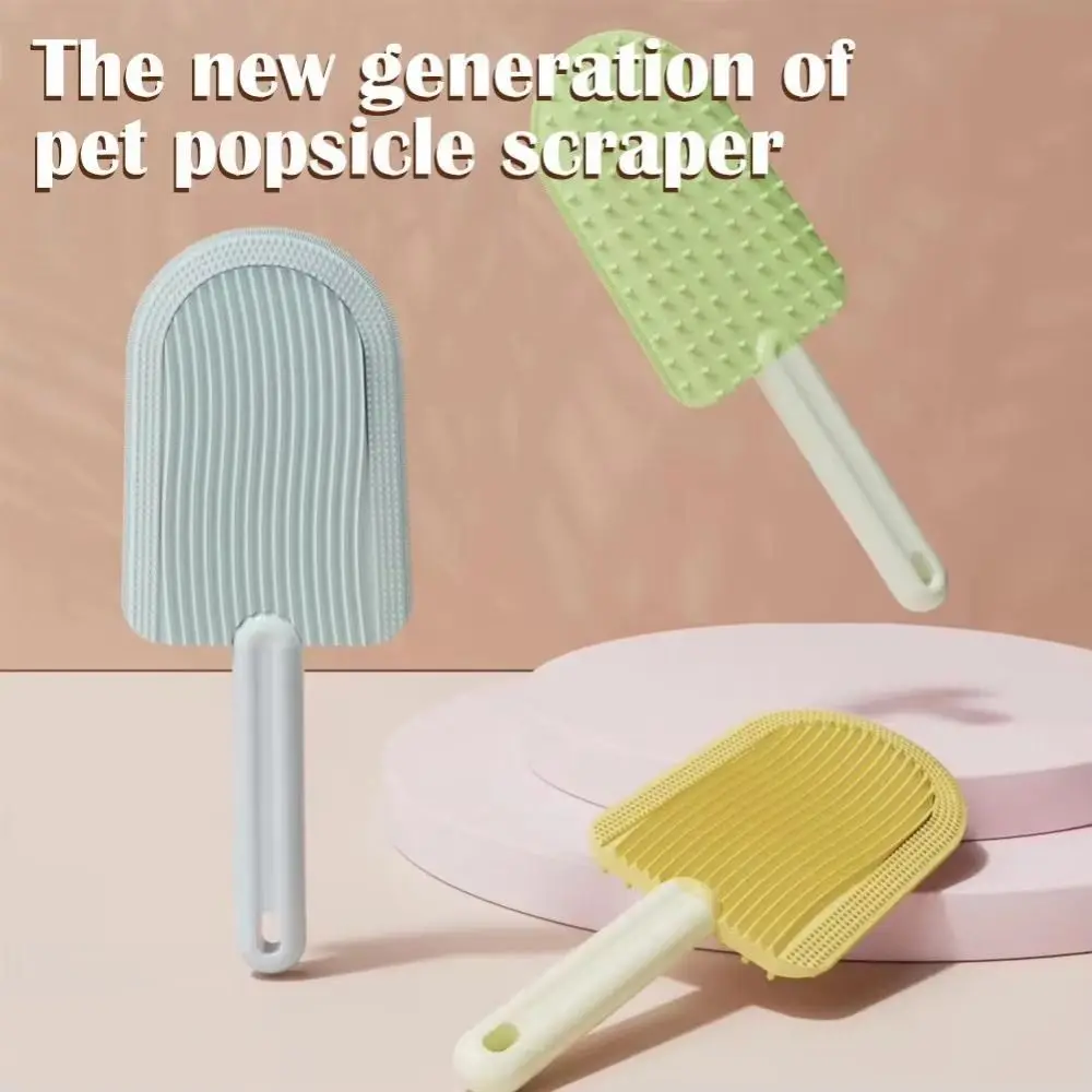 Soft Rubber Pet Cleaning Brush Hanging Hole Double-sided Cats Hair Remover Easy To Clean Comfortable Cats Hair Scraper