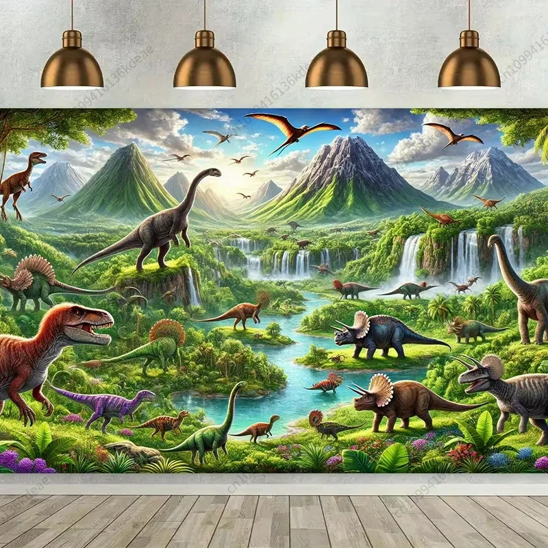 

Special Fun Tapestry Animal Tapestries Dinosaur World Tropical Safari Room Background Cloth Ins Style Aesthetic Art Room Decor