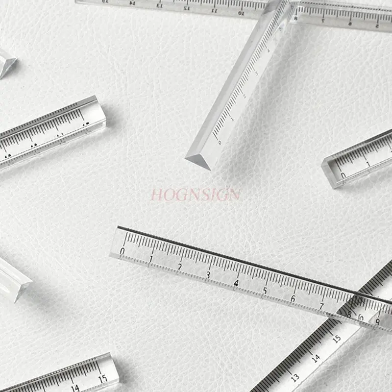 1pcs Transparent Mitsubishi ruler, high aesthetic plastic triangle ruler, straight ruler, stationery surveying ruler, exam