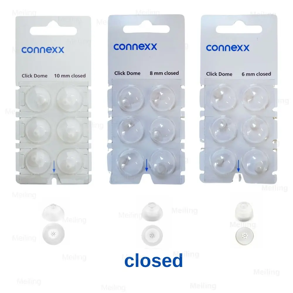 6Pieces Signia Click Connexx Original Silicone Ear domes ,for  Signia Rexton Vibe CIC ITC and RIC Model Hering Aids