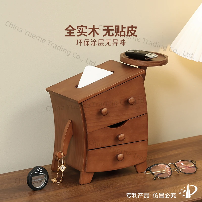 

Solid wood tissue box creative living room ornament housewarming gift desktop wooden cute modeling porch storage box