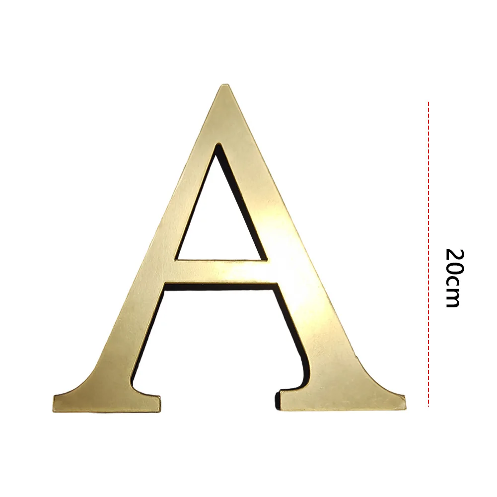 20 سنتيمتر ثلاثية الأبعاد الاكريليك الإنجليزية رسائل ملصقات جدار الذهب ذاتية اللصق ملصقات جدار رسائل جدار زينة للديكور المنزل