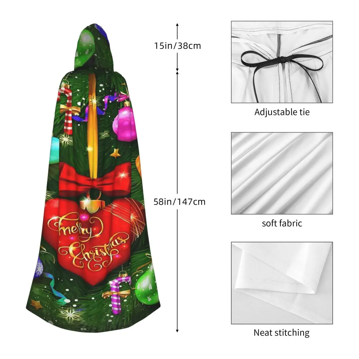 يوم عيد الميلاد عيد الميلاد عباءة طويلة مقنعين الساحرة القرون الوسطى زي تأثيري كيب هالوين معطف الكبار للجنسين