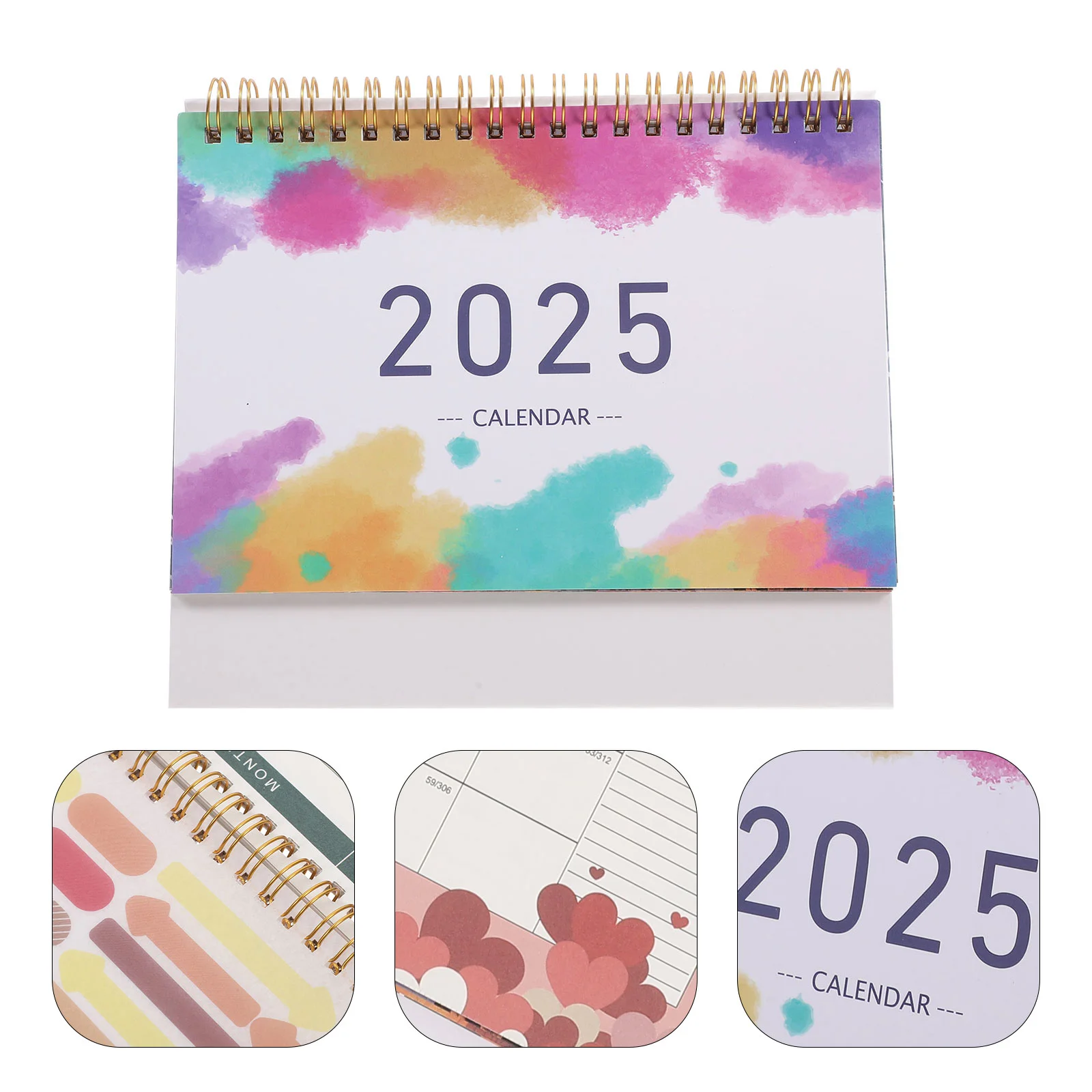 

2025 Calendar Timepiece Academic Desk Desktop Year Planner Paper Flip for Calendars Decor Aesthetic Office