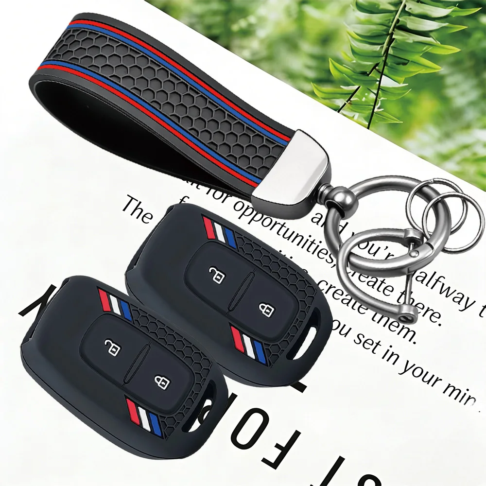 Silicone Car Key Case Cover Keychain For Dacia Duster Spring Logan Sandero Stepway Lodgy For Renault Scenic Master Dokker Duster