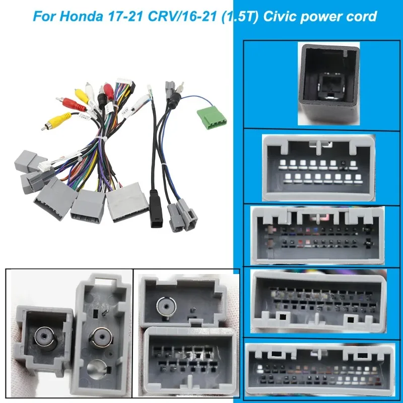 For Honda CRV Accord Civic Elysion Odyssey Fit Jazz RZ Car Radio Android Power Cable Wiring Harness Adapter