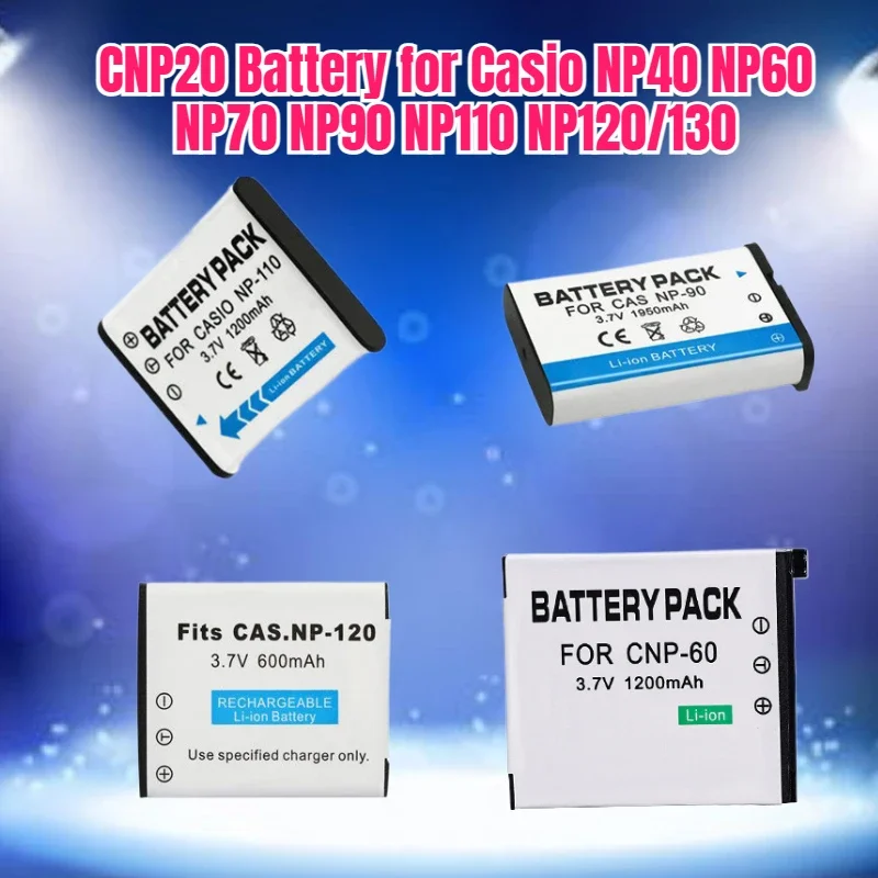 SWZY CNP20 Battery for Casio NP40 NP60 NP70 NP90 NP110 NP120/130