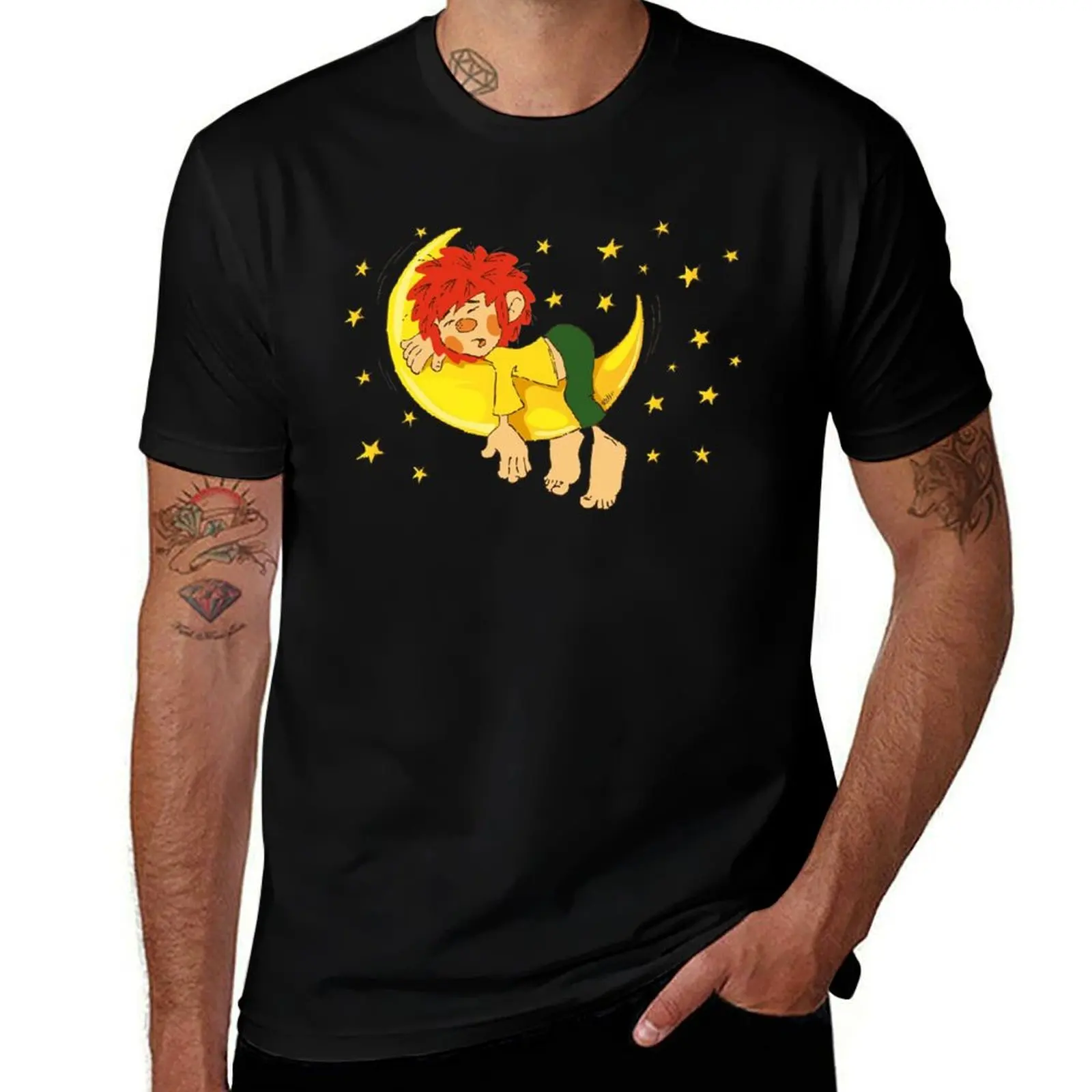 Pumuckl und die gelben Sterne T-Shirt Breathable Mesh Panel T-Shirt