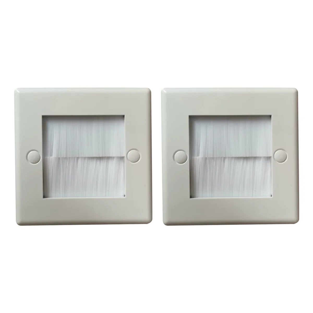 A98U 2Pcs Flush Brush Wall Plate Brush Single 1 Gang Wall Outlet Cable Entry Plate Tidy Mount Face Plate Wall Plate White