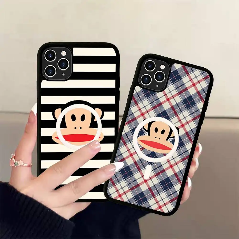 Cartoon Character P-paul Logo F-frank Luxurious Magnetic Matte Phone Case For IPhone 16 17 15 14 13 For Magsafe Charge Cover