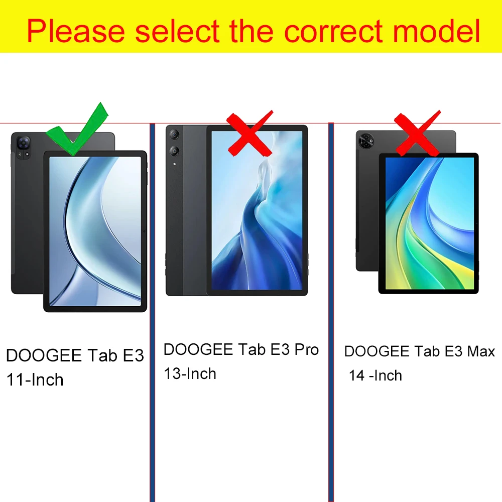 Magnetic Case Cover with Hand Strap Funda Case For DOOGEE Tab E3 2025 11