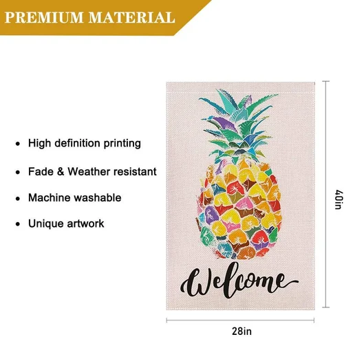Welcome Pineapple House Flag 28 X 40 Inch Spring Summer Decorative Double Sided HHJ LLG