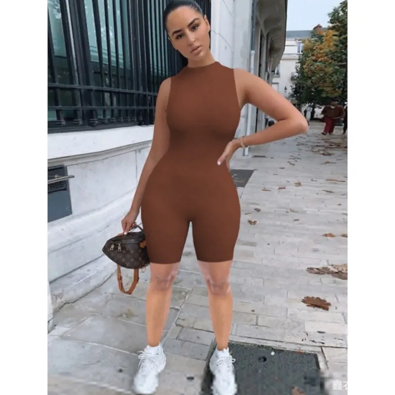 Mono tipo lápiz para mujer, traje deportivo informal para todas las estaciones, ropa deportiva ajustada sin mangas, mono todo en uno