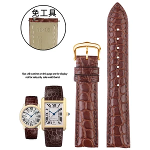 16mm17mm 18mm 19mm 20mm Black Blue Brown Watchstrap Crocodile Skin for Cartier Tank Clé Black Black Release Bracelet 6 Main Sales Cartier Glasses - №3