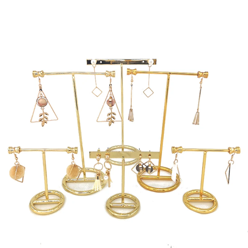 Earrings Display Stand Gold Earrings Display Rack T-Shape Earrings Showcase