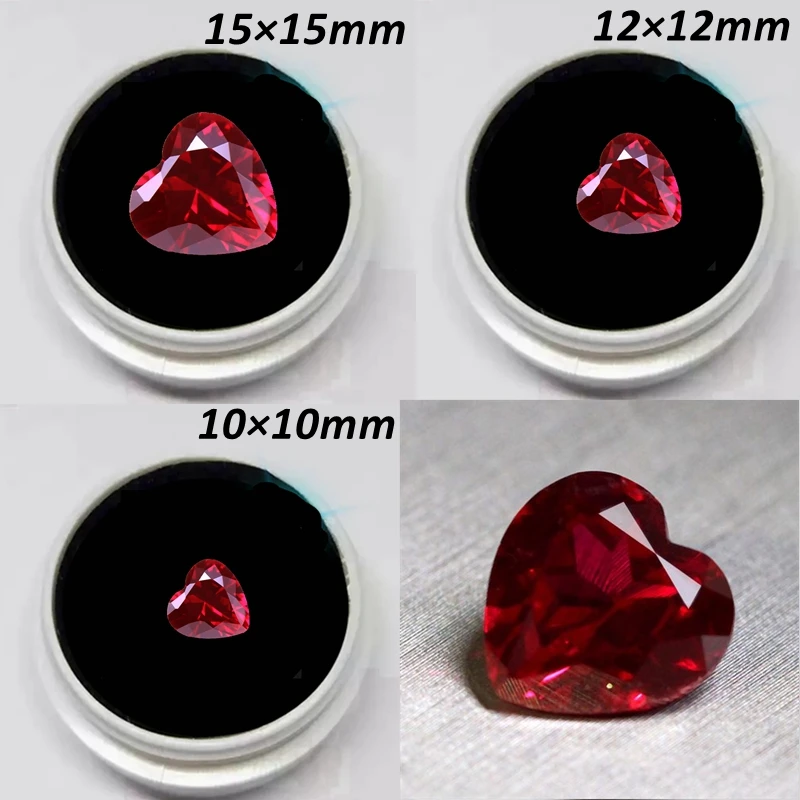 Box Pack Premium Rubin-Herz Facettierter Schliff Mohs-Härte Edelsteine UV-Test Rubin-Edelstein für Schmuckherstellung/Sammlung/Geschenkstein – Detail 8