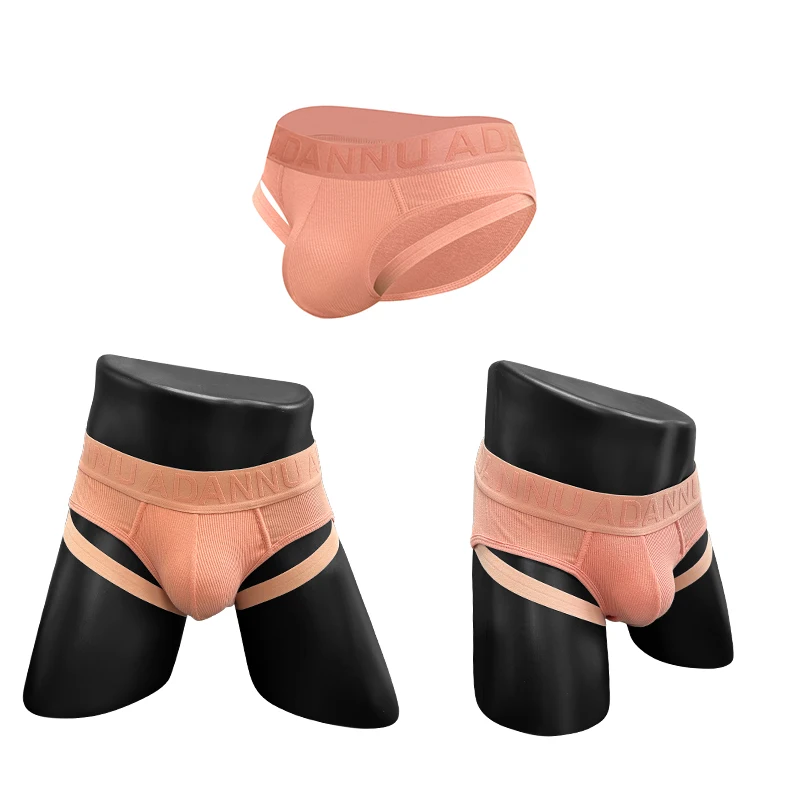 

3pcs Cotton Men's Swimming Trunks Briefs Sexy Double Stripe Cutout Briefs for Men Gay Slip Sports Fitness Man Panties Briefs