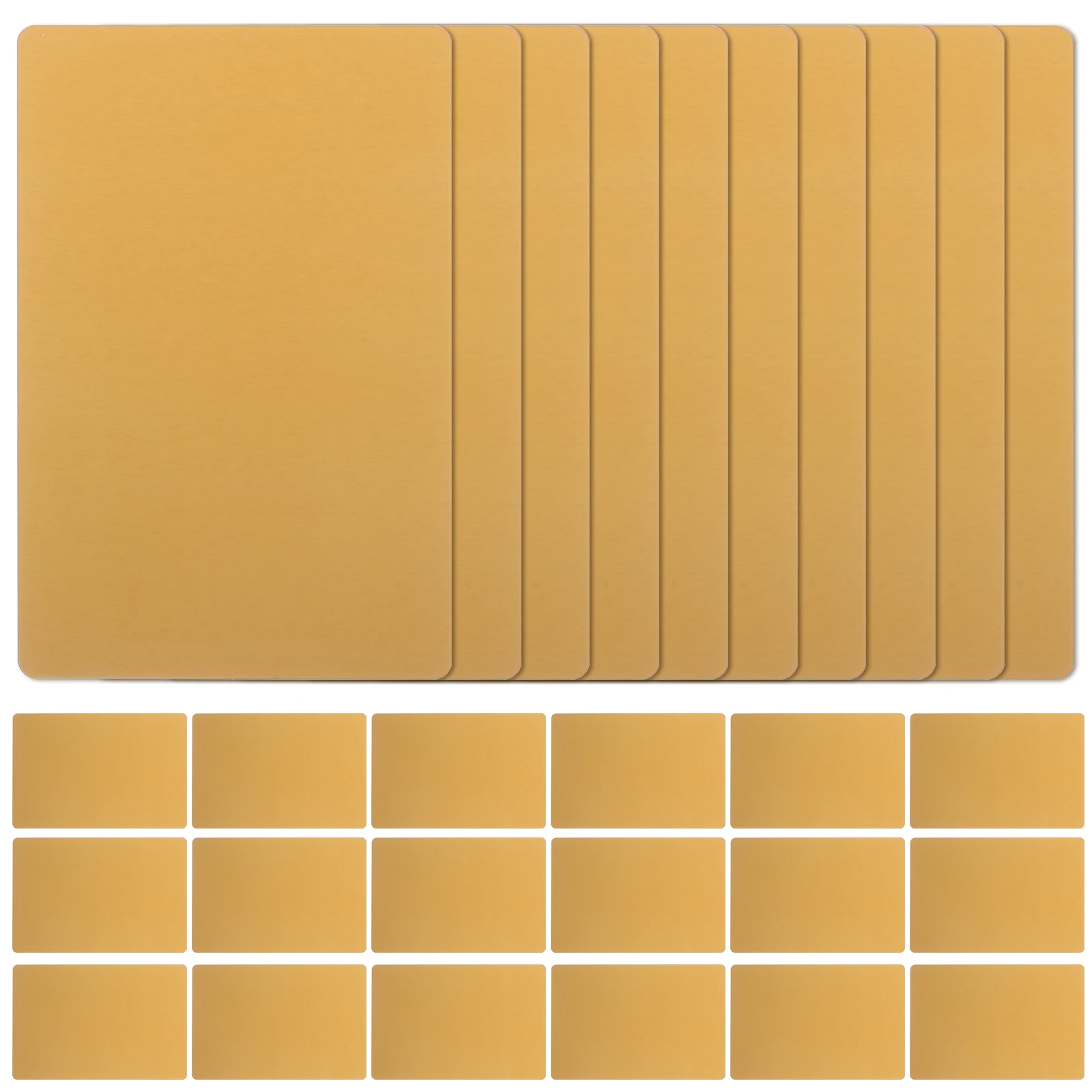 

100pcs Blank Metal Business Thick Aluminum Name Cards For Engraving Sublimation Diy Metal Nameplates Smooth Surface Round Corner