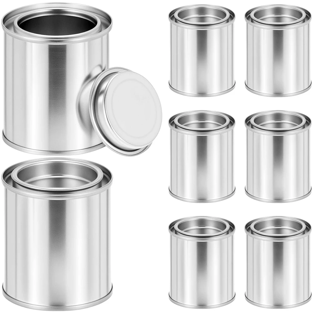 Latas de Pintura Metálicas de 1/4 de Pinta con Tapas, Envases de Hojalata Vacíos para Manualidades, Almacenamiento de Pintura