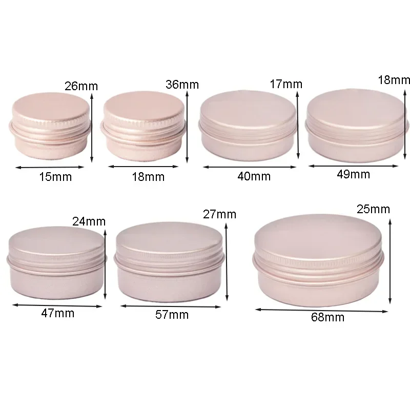 50Pcs 5g 10g 15g 20g 30g 50g 60g Aluminium Zinn Gläser Schraube top Runde Kerze Gewürz Dosen Leer Creme Lip Balm Tin Box Kerze Jar