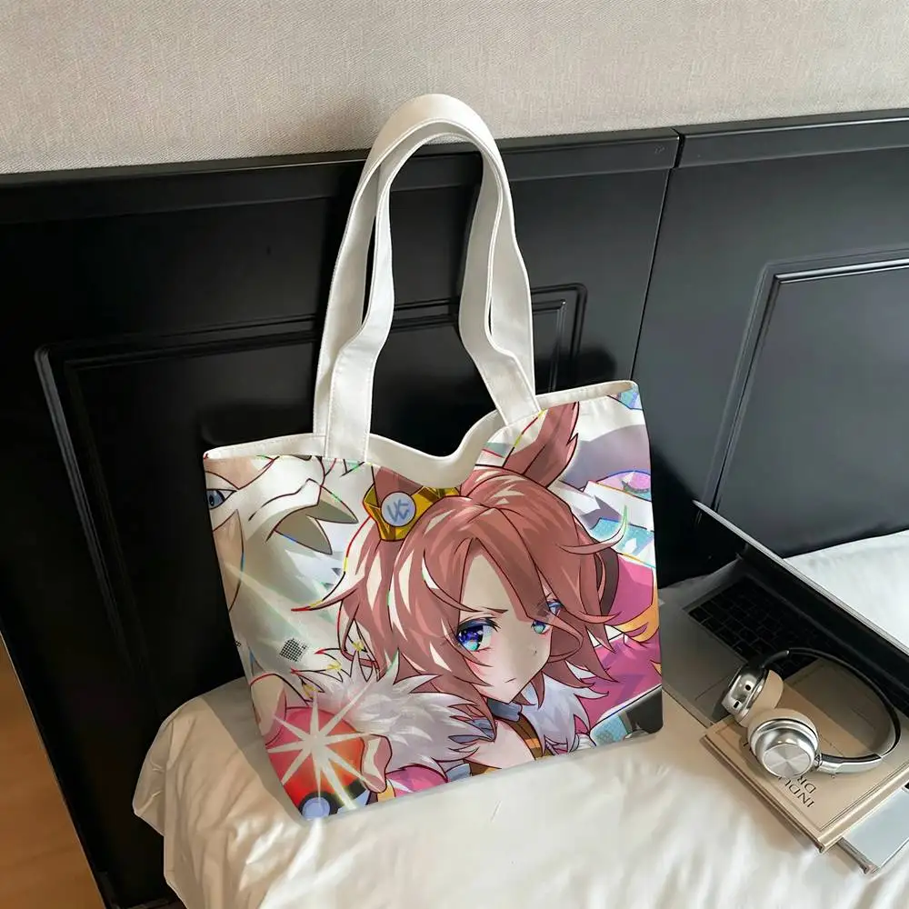Umamusume Pretty Derby  Printed Canvas Tote Bag Shoulder Bag Commuter Mommy Shopping Bag