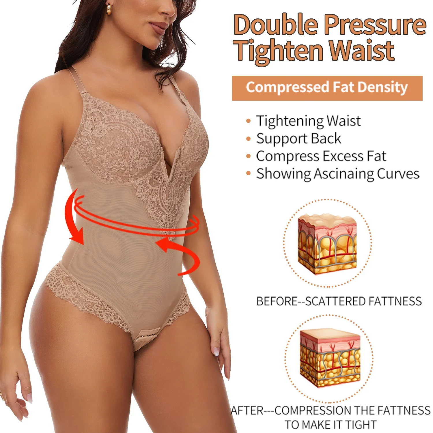 Body moldeador de encaje Sexy para mujer, Bodys adelgazantes, sujetador en forma de V, ropa interior, parte inferior de Tanga, moldeadores de cuerpo completo, mono moldeador 2024