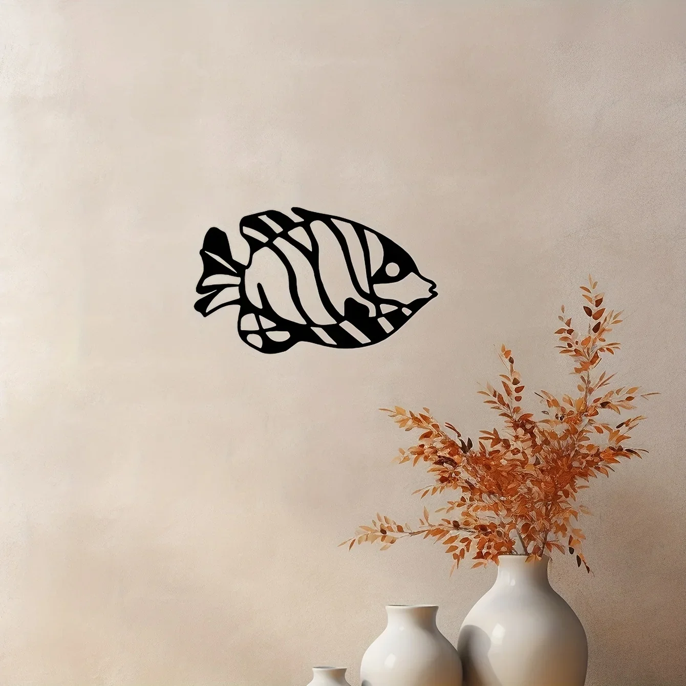 1pc Sea Fish Metal Wall Art per soggiorno, decorazione esterna, decorazione da parete, arredamento per la casa della camera da letto, decorazione da appendere alla parete in metallo