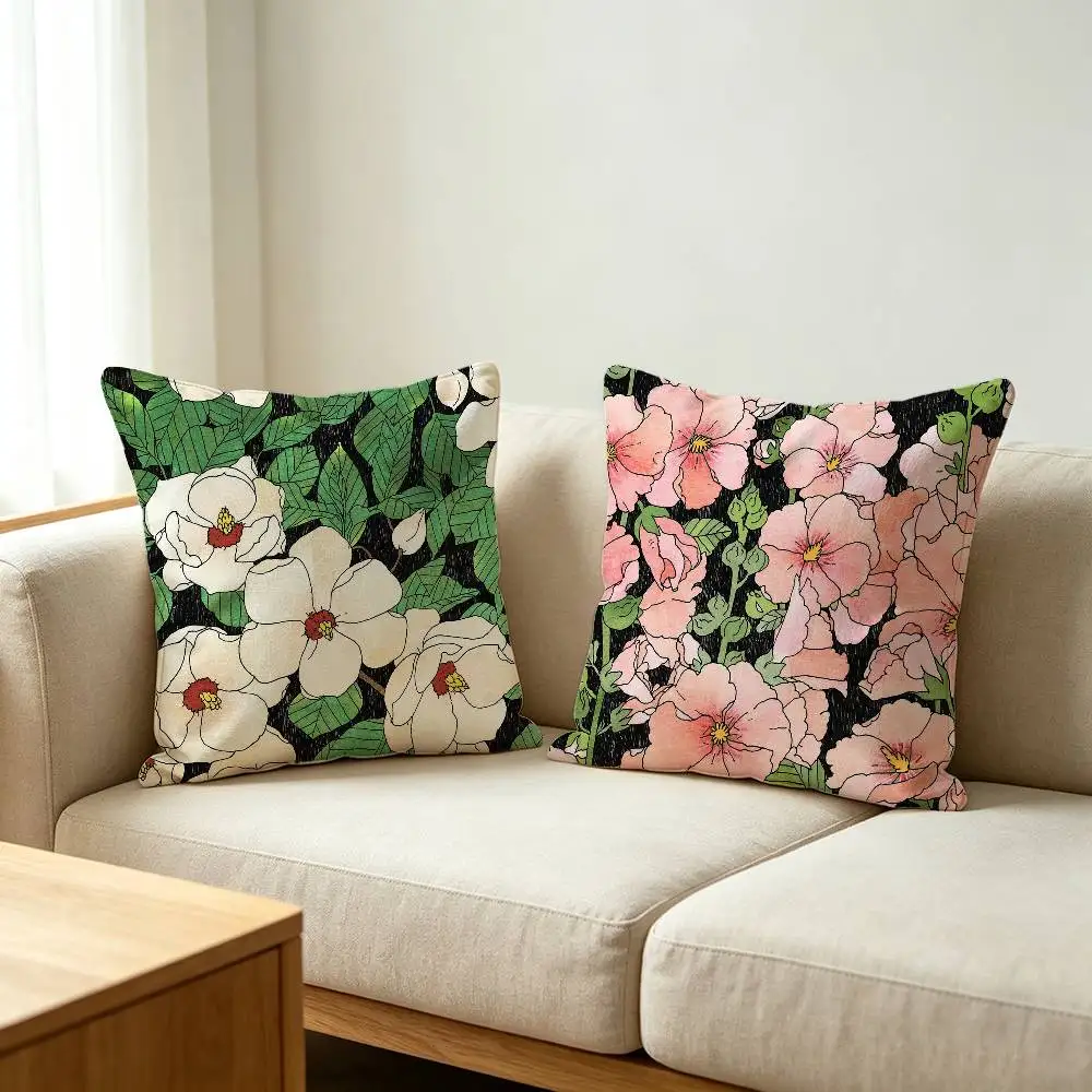 Vintage Oil Painting Flowers Throw Pillow Cover Neutral Decor Cushion Cover Soft Sofa Couch Bed Home Decor Pillow Case