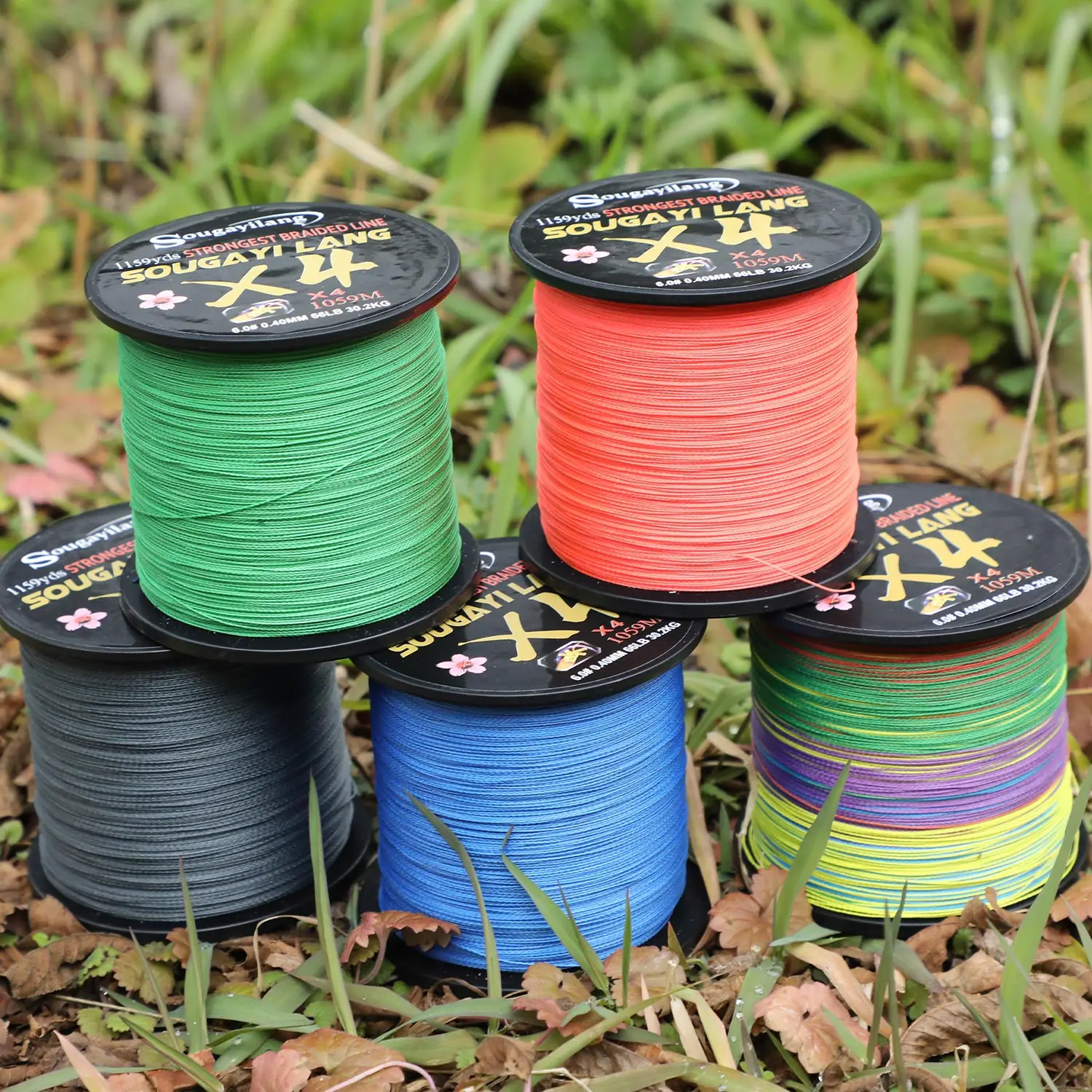 Sougayilang 4 Strands PE Fishing Line Braided Super Strong for Lake and Sea 159M 300M 559M 1059M 100% Multifilament Woven Wire