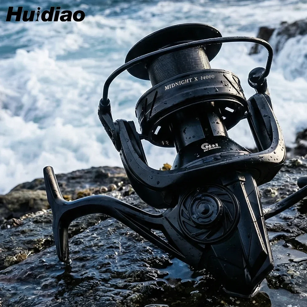 Huidiao Big Game Spinnrolle 8000-14000 25kg Bremskraft Surfcasting Angelrolle 4.8:1 Edelstahlkugellager für Salzwasser Offshore