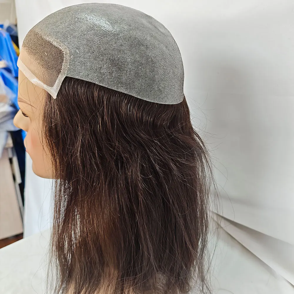 Hair Toupee for Men Dark Brown 13INCH Hair Replacement System for Mens Toupee Hair Pieces Lace Front Man Wig 10x8 Glue-On Toupee