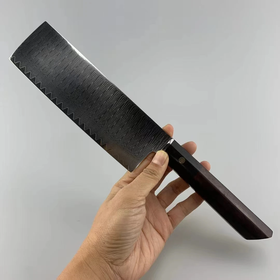 

6,7-дюймовый нож Nakiri, 73-слойное дамасское VG10, стальное лезвие, деревянная ручка, острый нож шеф-повара, кухонные ножи для нарезки, кухонные инструменты