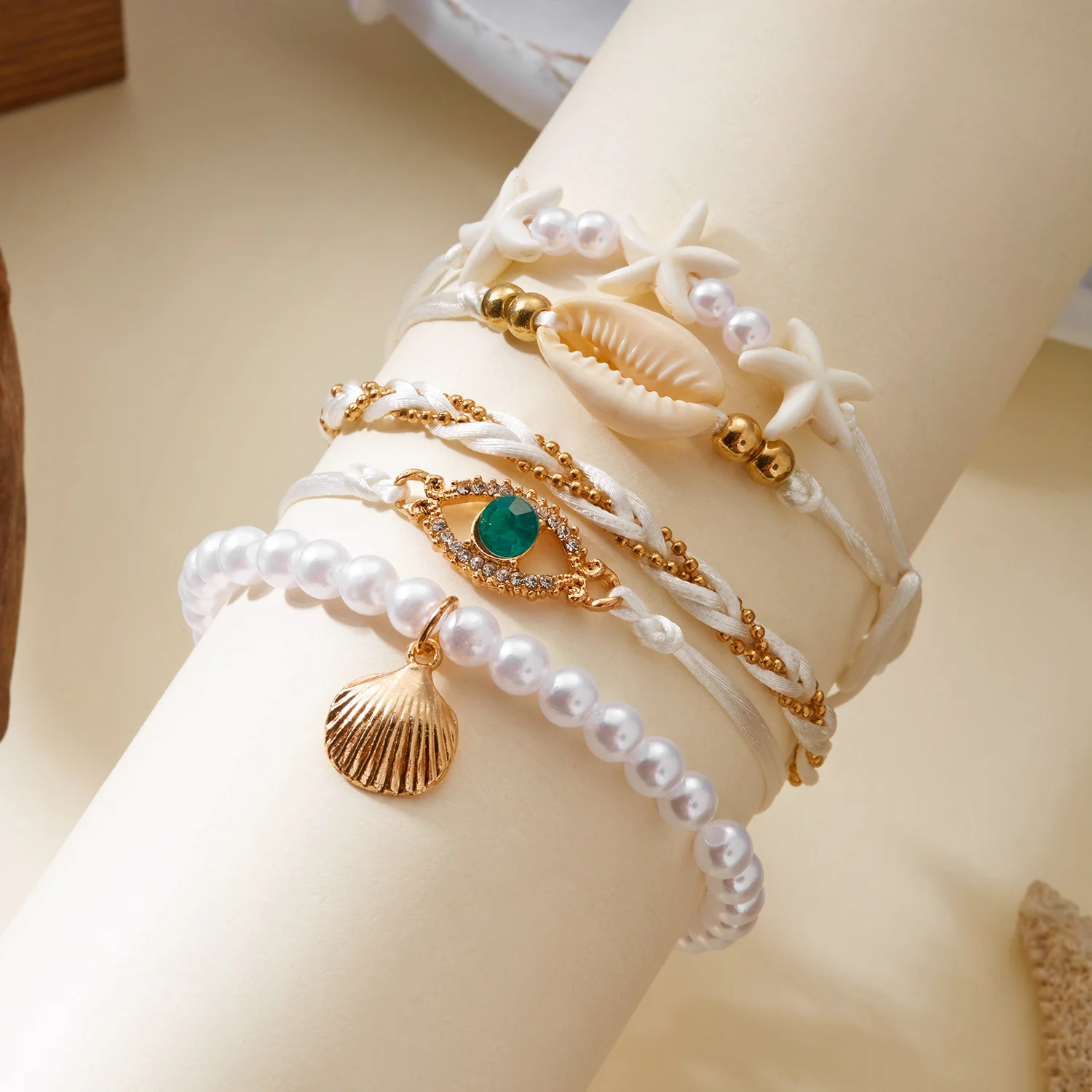 보헤미아 불가사리 쉘 팔찌 세트, 여성용 여름 해변 패 - Men Accessories Evil Eye 리뷰 및 가격