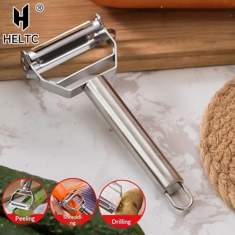 2-in-1 Multi-Function Stainless Steel Double-Head Vegetable Peeler And Julienne Slicer For Kitchen