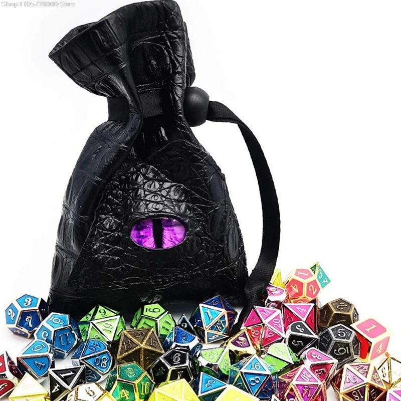 PU Leather Drawstring Dice Pouch Multi-Use Tarot Oracle Cards Storage Bag for Coins Jewelry Gift Tabletop RPG Accessories