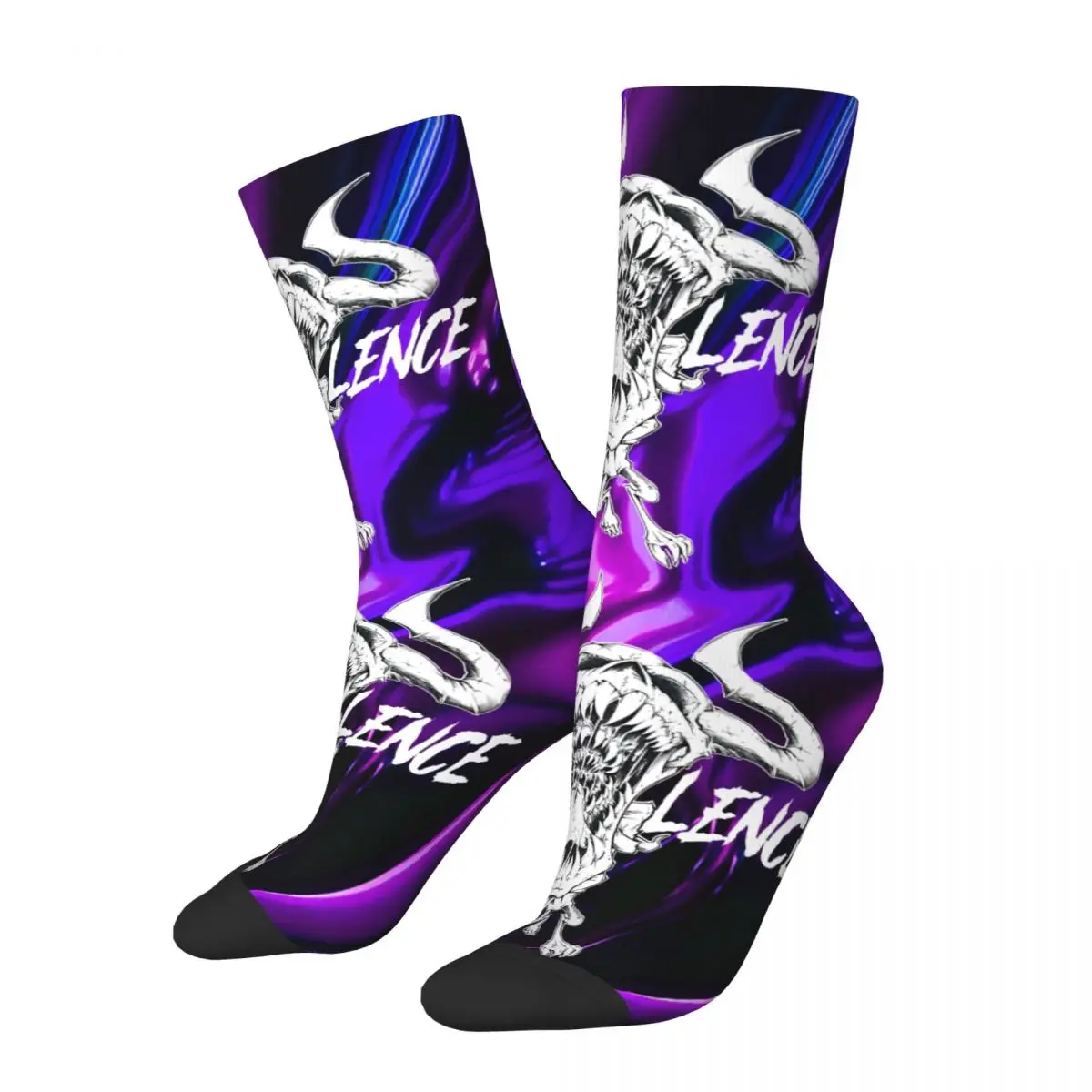 Vintage Thrash Metal Men's compression Socks Unisex Vio Lence Street Style Seamless Printed Novelty Crew Sock