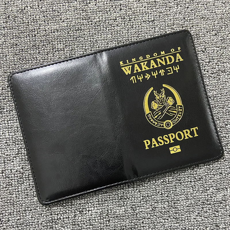 Wakanda Panther-Couverture de passeport en cuir PU, portefeuille de voyage, étui, porte-documents, édition limitée